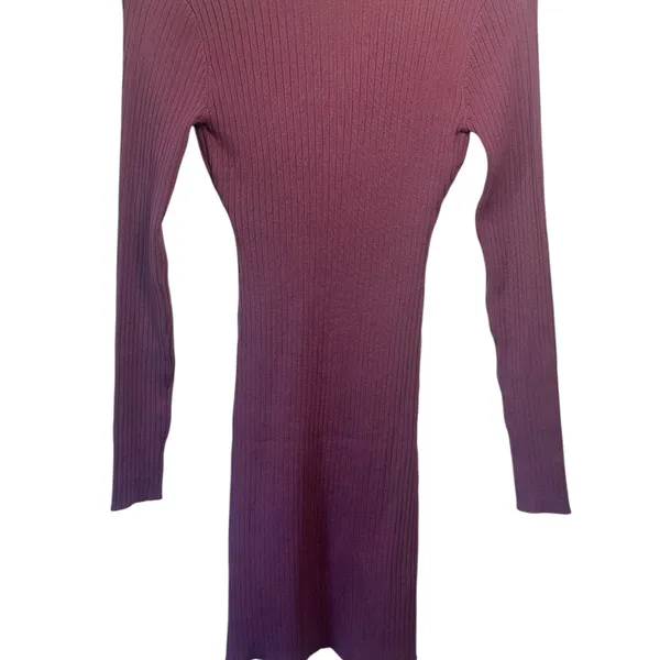 Love Tree Mauve Long Sleeve Sweater Dress with Collar Size S NWOT Bodycon‎ Fall - Image 2