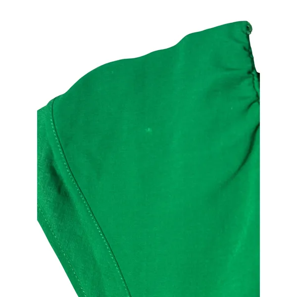 Zara Dress M Green One Shoulder Tiered Ruffle Mini Romantic Tropical Vacation - Image 3