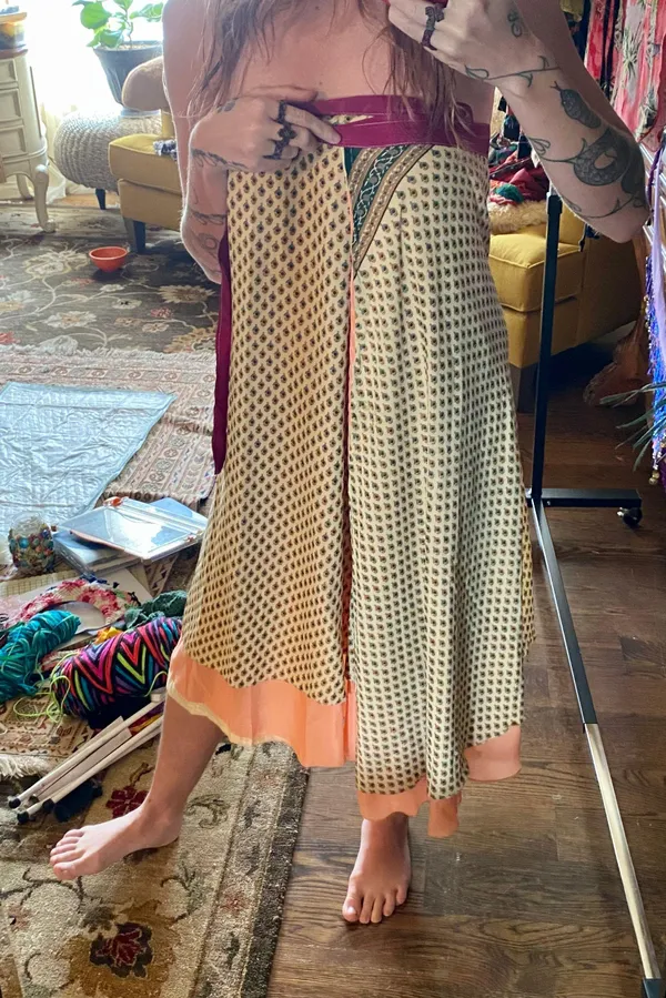 Wrap Around Bohemian Hippie Skirt Unique - Image 3