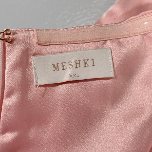 Meshki Alanis Strapless Maxi Dress Gown Cowl Neck Blush Pink Wedding Guest XXL - Image 6