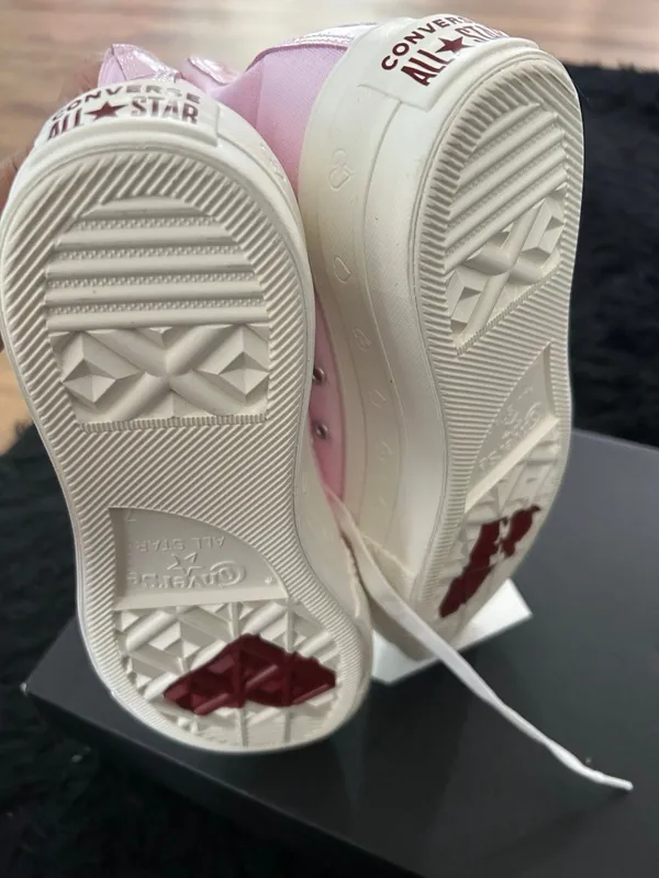 CONVERSE Chuck Taylor all star lift hi top pink hearts shoes sneakers sz 9 new - Image 5