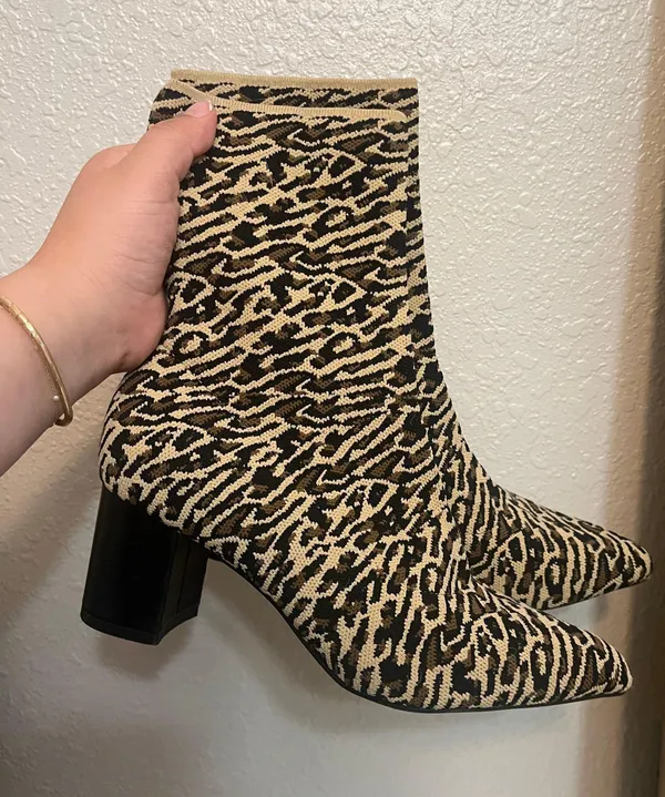 JustFab Fall winter boots cheetah print leopard print shoes booties kitten heels - Image 2