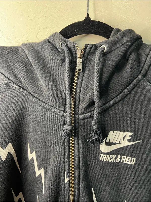 Nike Track & Field Night Bolts Black Lightning Half Zip Hooded Sweatshirt - Image 3