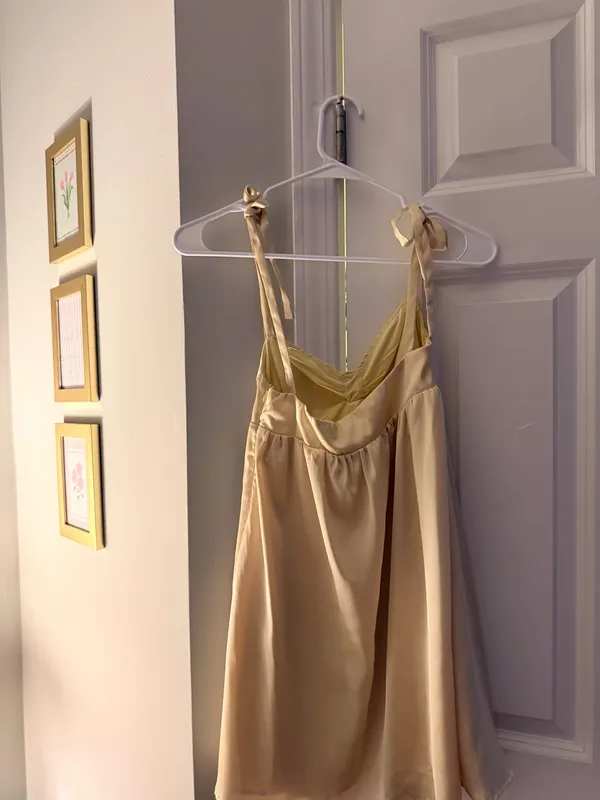 Beginning Boutique Dress Mini Yellow Satin Dress - Image 2