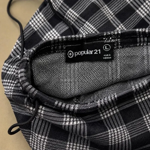 Popular 21 Black & White Plaid Spaghetti Strap Crop Top Y2K L - Image 5