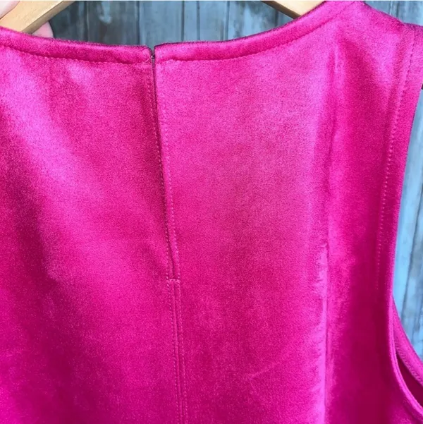 Ann Taylor Pink Suede Sleeveless Blouse •Large - Image 6