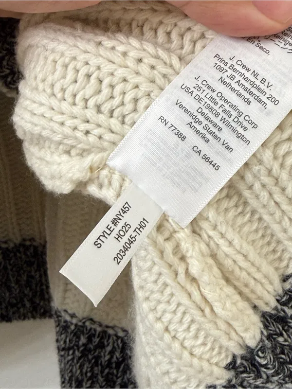 {M} Madewell Marled Patchwork Cardigan Merino Wool Sweater - Image 6