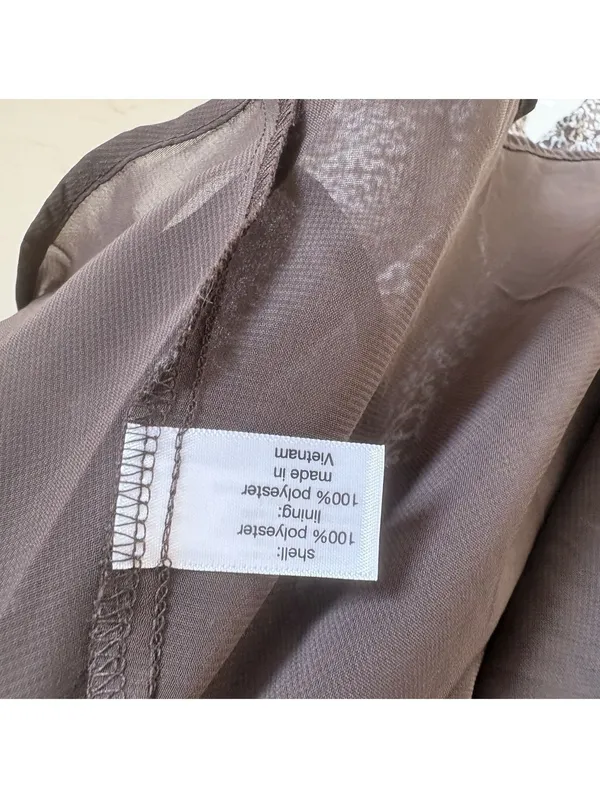 Lane Bryant Sheer Chiffon Blouse Womens 26 28 Brown White Floral Lined Top EUC - Image 2