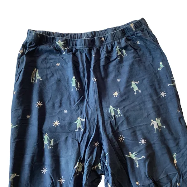 Wide Leg Pajama Pants Blue - Image 2