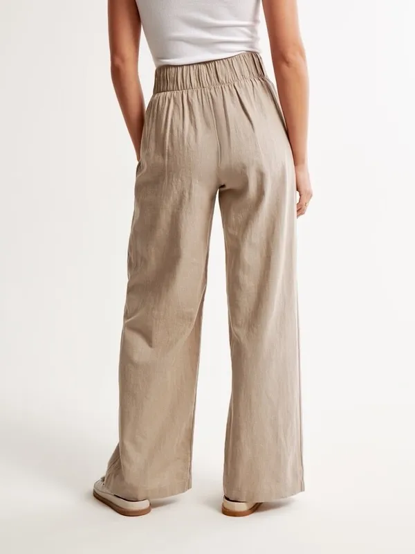 Abercrombie & Fitch Linen Blend Ultra Wide Leg Pant Size XS Short New with tag - Image 4