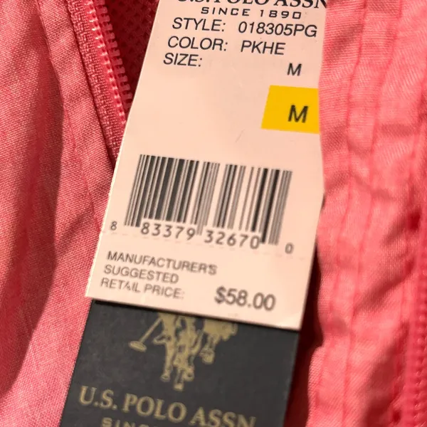U.S. Polo Assn. Wibdbreaker pink women’s Jacket M-NWT - Image 7