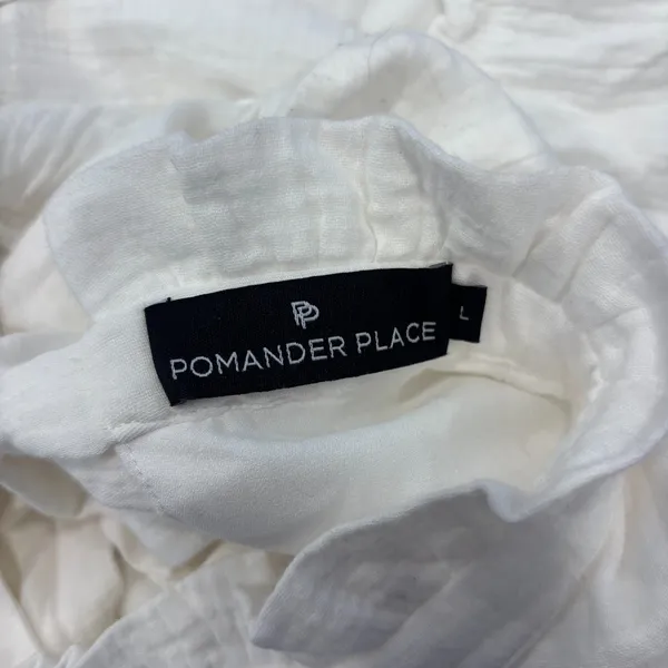 Tuckernuck Pomander Place White Gauze Cotton Morgan Swing Dress L Fairy Garden - Image 7