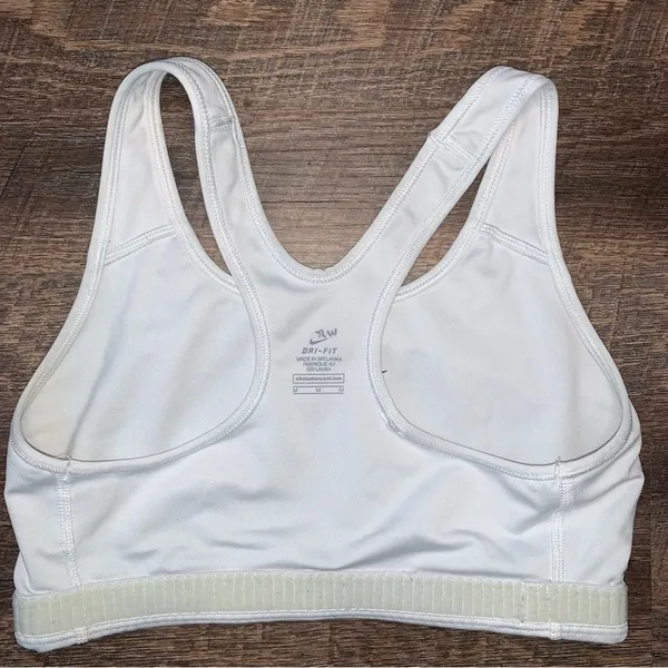 Nike Dri-Fit Sports White Bra Size Medium - Image 4