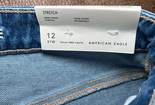 American Eagle Women’s Mom Shorts Stretch Cutoffs Size 12 New With Tag High Rise - Image 7