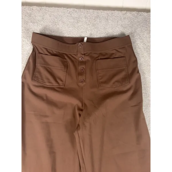 NWT Halara Wide Leg Stretch Trousers‎ Brown High Waist Smart Casual Size xl - Image 3