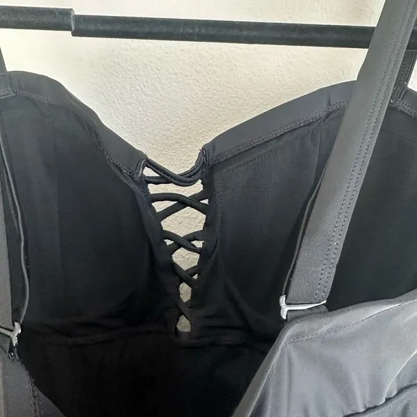 Torrid Black Slim Fix Wireless Lattice Front One Piece Swimsuit Size 2 / 2X / 18 - Image 8