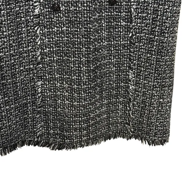Nanette‎ Lepore Women's Dress Tweed Fringe Sheath Knee Length Black White 10 NWT - Image 9