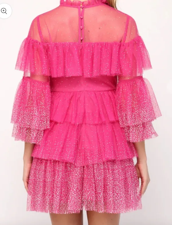 Boutique Pink Ruffle Dress - Image 2
