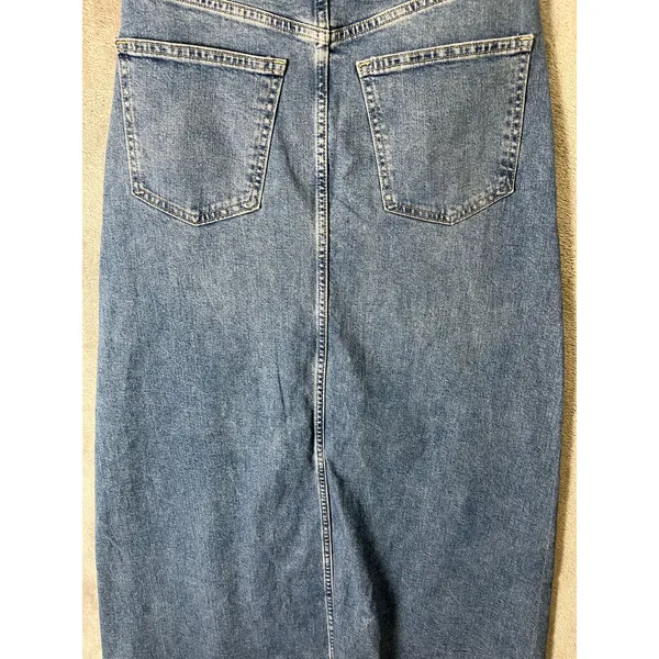GAP Denim Maxi‎ Skirt Medium Wash Front Slit Casual Minimalist Y2K Chic 2/26 New - Image 7