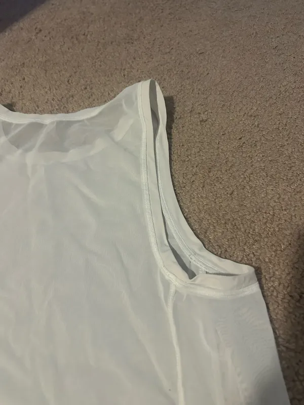 Lululemon White Mesh Sleeveless Tank Top - Image 6