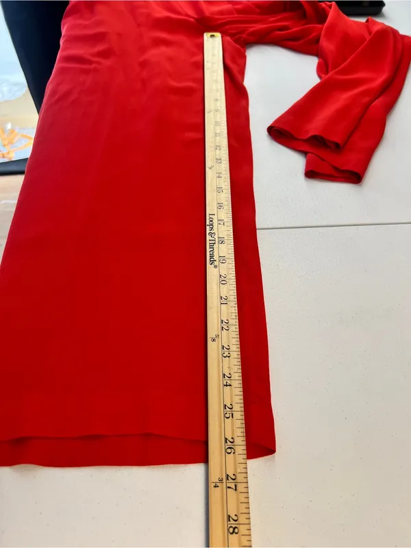 Aritzia Wilfred Faun Ankle‎ Pants Red Drapey Crepe Wide Leg High Rise Tie Belt M - Image 12