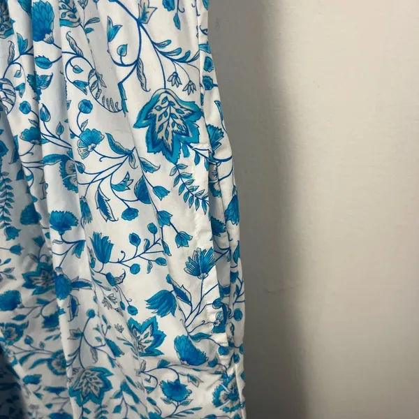 Draper James Flutter Ruffle Strap Midi Dress Blue Floral Paisley Cottagecore med - Image 3