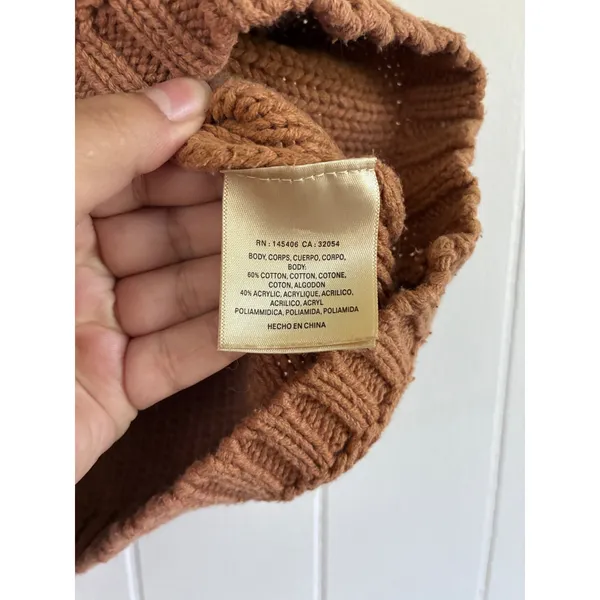 Pepin Brown Crochet Knit Sleeveless Sweater Vest Terracotta Boho Small - Image 4