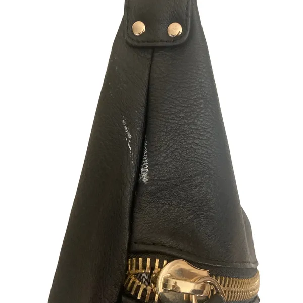Madison West Black Vegan Leather Shoulder Bag - Image 3