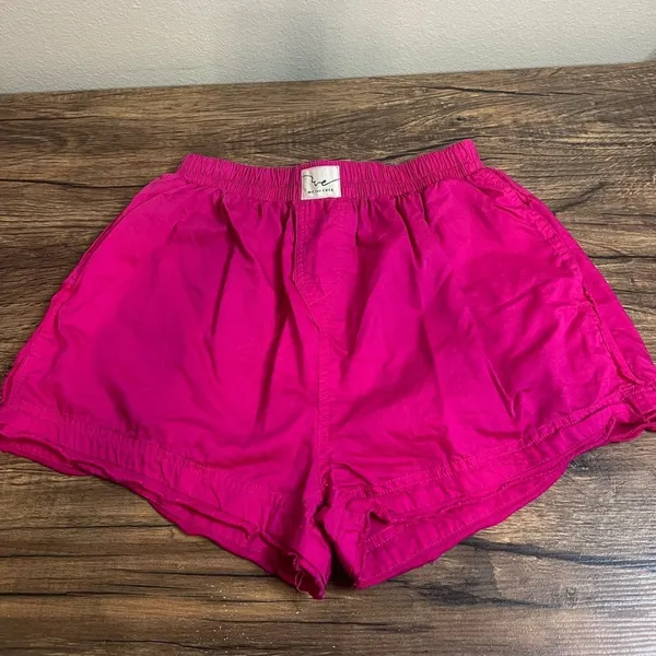 Free People Day To Day Boxers Pink Peacock XS Lounge Shorts Pockets - Image 3