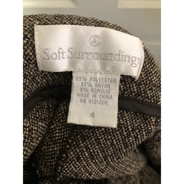Soft Surroundings Women’s Tweed Business Casual Wide Leg Pants Size 4 - Image 8