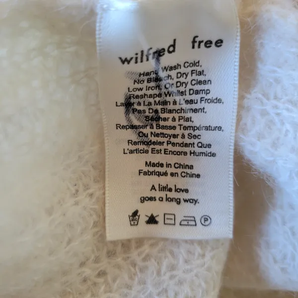 Aritzia Wilfred Alpaca & Wool Cozy Cream Sweater Size L - Image 8