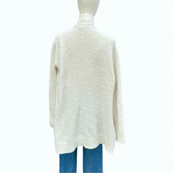 UGG Phoebe Wrap Cardigan Women Cream Open Front Cozy Longline Sweater Pockets - Image 3