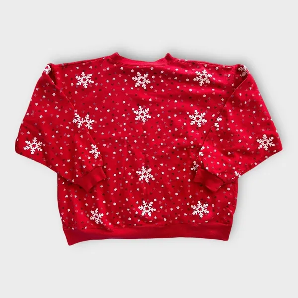 Vintage 90s Spumoni by Franko Christmas Skating Bears Sweatshirt Women's Medium - Image 5