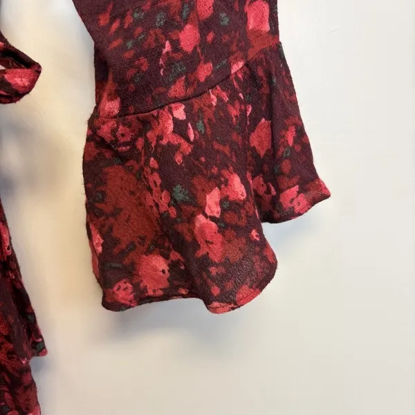 Free People Floral Long Sleeve Wrap Romper - Image 4