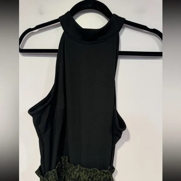 Black and‎ Green cheetah print Miami jumpsuit - Image 3