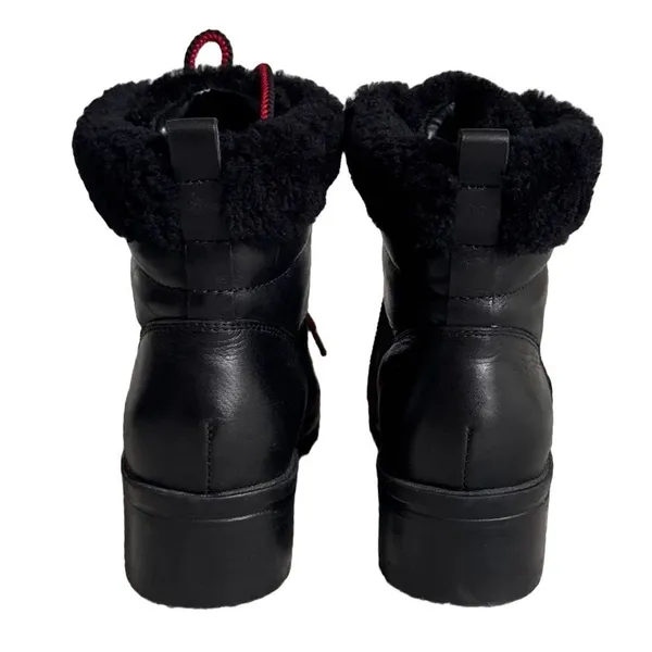 Marc Fisher LTD Brylee Black Leather Suede‎ Shearling Hiking Boots 6.5M - Image 5