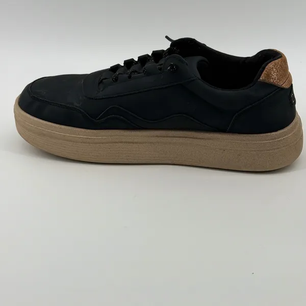 Hey Dude Hudson Lift Metallic‎ Black Tan Platform Sneakers Womens 12 41985-00W - Image 2