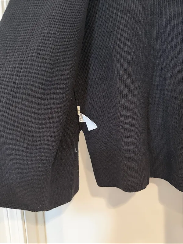 Ann Taylor Black Open-Front Ribbed Cardigan - Image 3