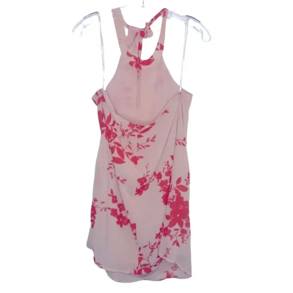 Sugar + L!ps size small pink & red floral halter Dress - Image 3