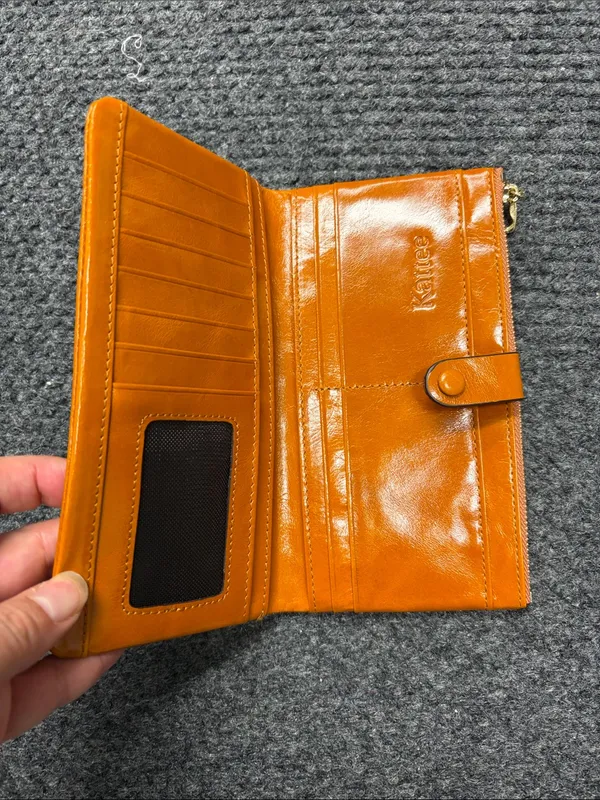 KATTEE Leather Wallet Orange - Image 3