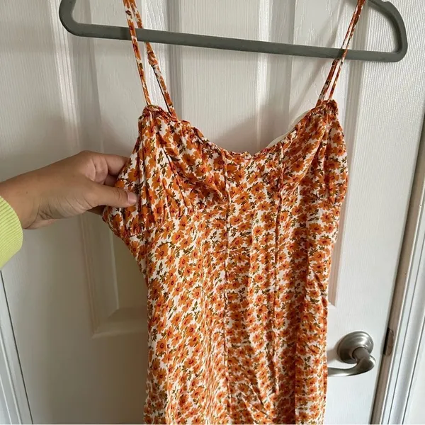 Princess Polly Orange Floral Mini Dress Rayon Size 6 - Image 6