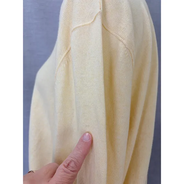Banana Republic‎ Yellow Cotton Cashmere Sweater XL Lightweight Knit Crewneck - Image 7