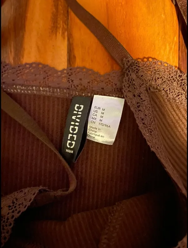 H&M Brown Lace Mini Dress - Image 4