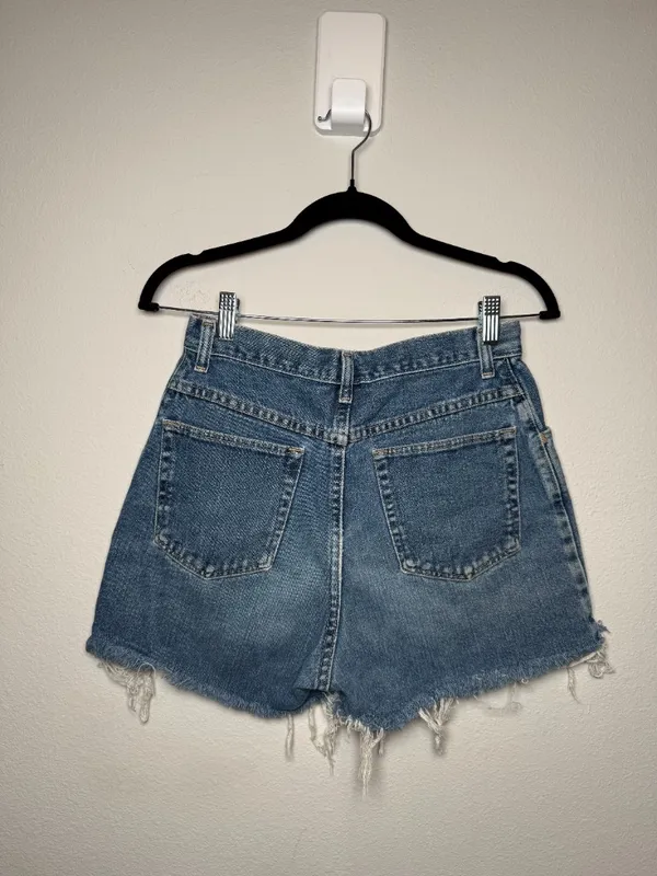 Vintage 90s Wrangler High Waist Cut Off Denim Shorts - Image 2