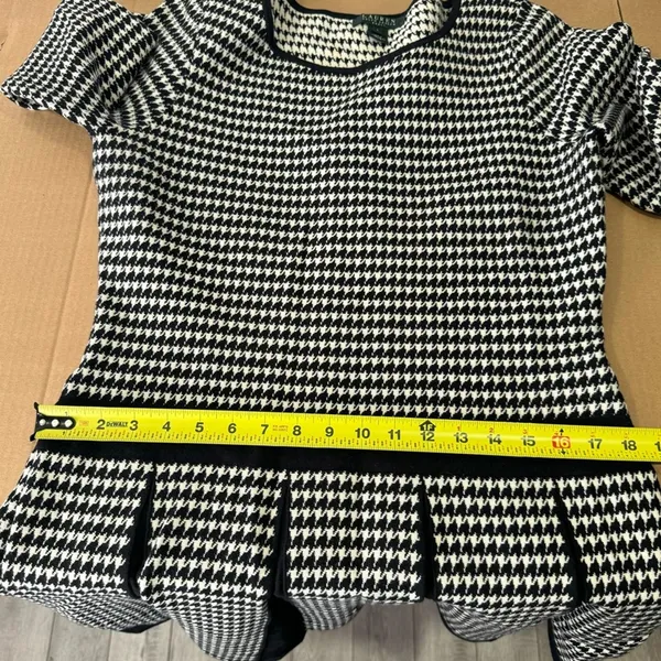 Lauren Ralph Lauren‎ Houndstooth Classic A-line Pleated Knee Length Dress Large - Image 12
