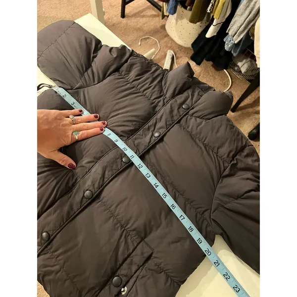 Patagonia Matte Black Silent Down Jacket Women's Size Small Snap Button Classic - Image 10