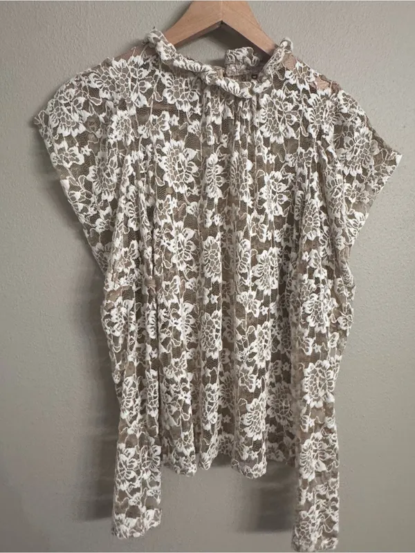 ANTHRO | DOLAN Sheer Lace Mockneck Blouse - Image 3