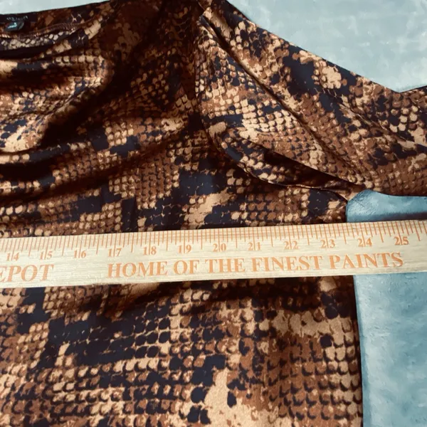 Ann Taylor Blouse Top XL ‎ Animal Print Cowl Neck Long Sleeve Lightweight New - Image 6