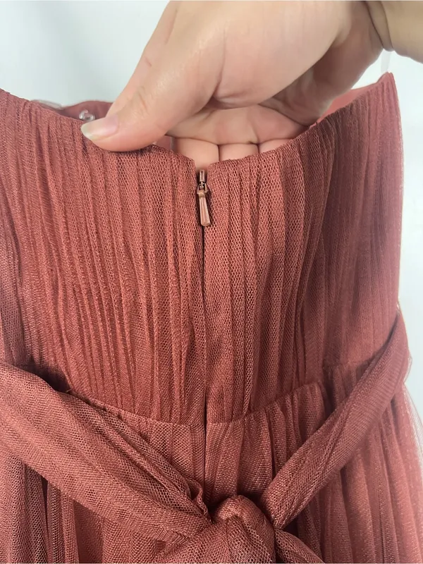 Revelry Rosalie Tulle Convertible Dress in cinnamon rose size 2 strapless - Image 9