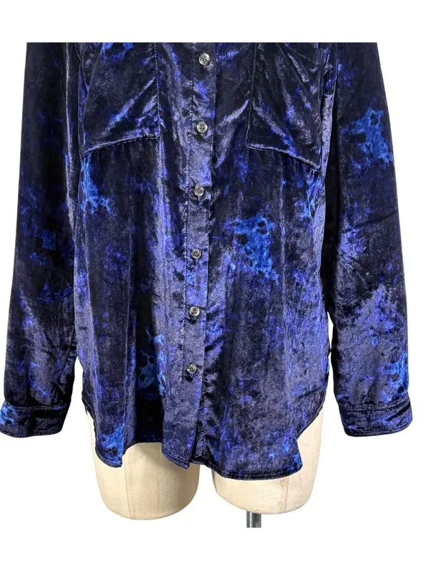 Pilcro Mara Velvet Relaxed Button Up Top Size 10 - Image 7